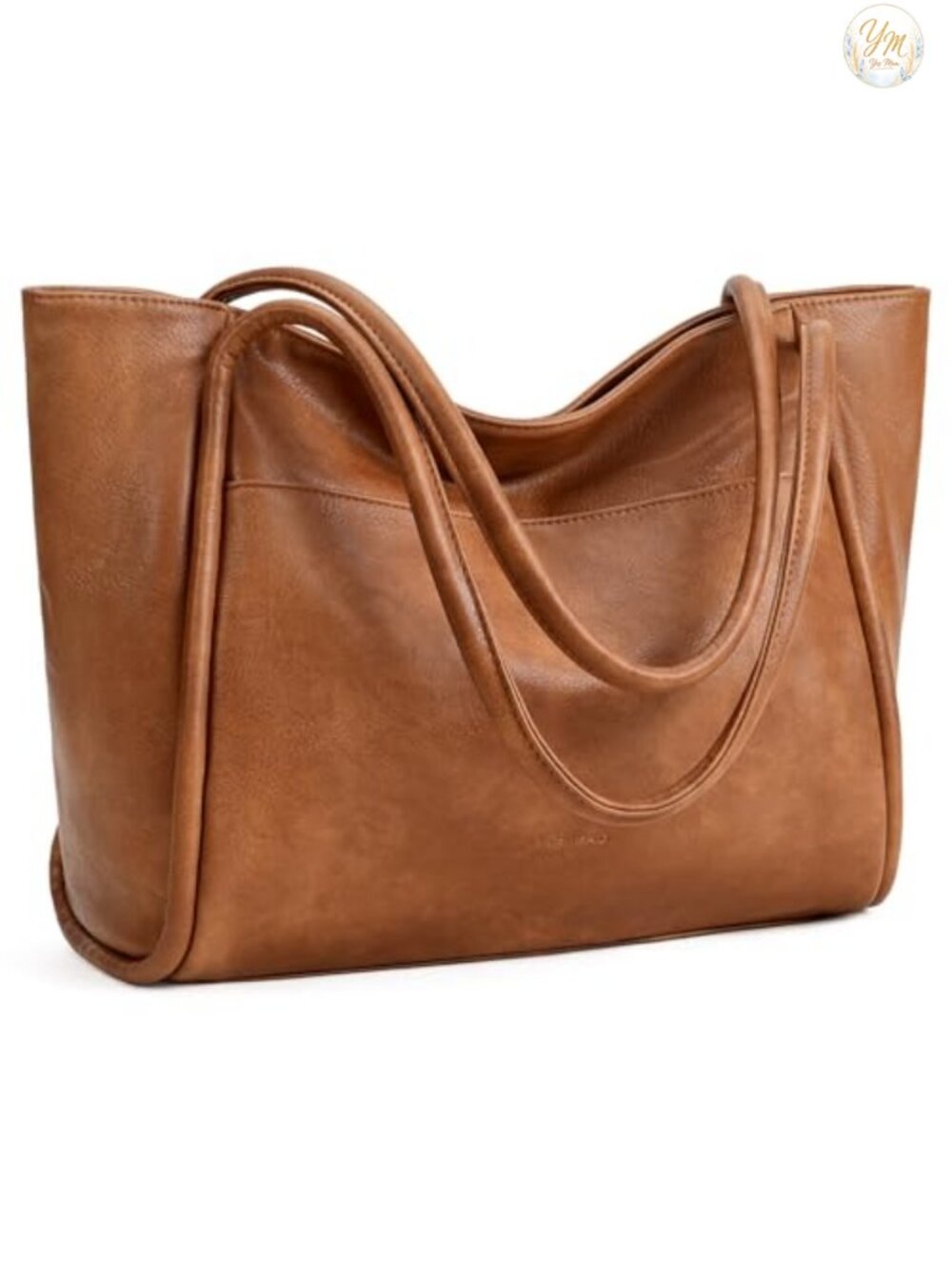 Vegan Leather Tote Bag Women Zipper Shoulder Travel Purses Laptop